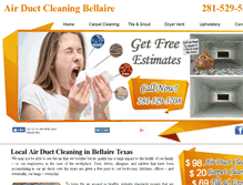 Tablet Screenshot of airductcleaning-bellaire.com
